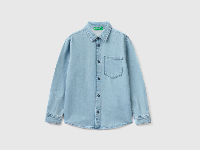 (image for) Negozi Online Camicia di jeans con taschino benetton shopping online